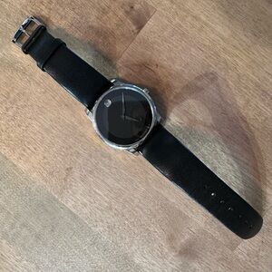 Men’s Movado Black Leather